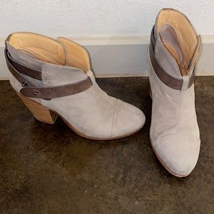 Rag & Bone grey leather booties